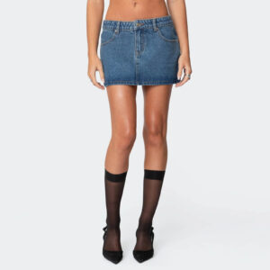 Vintage Straight Cut Denim Mini Skirt
